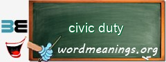 WordMeaning blackboard for civic duty
